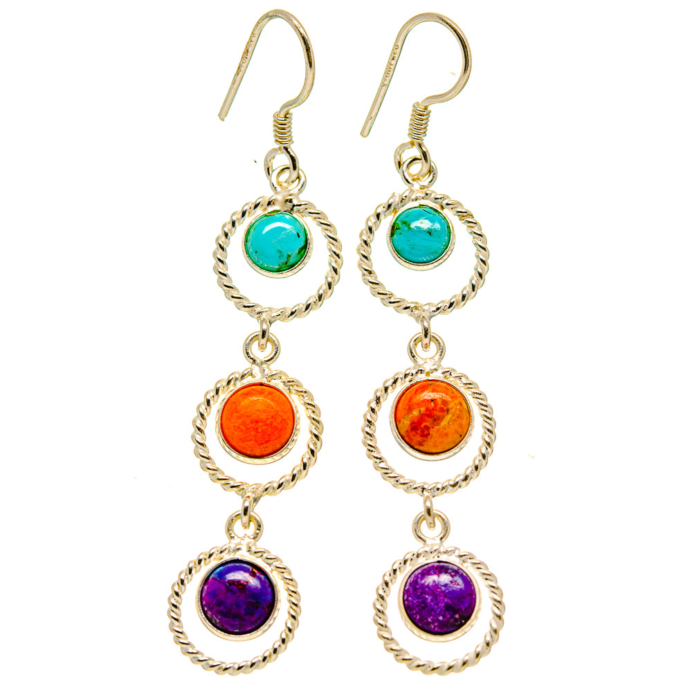 Purple Copper Composite Turquoise Earrings handcrafted by Ana Silver Co - EARR414028