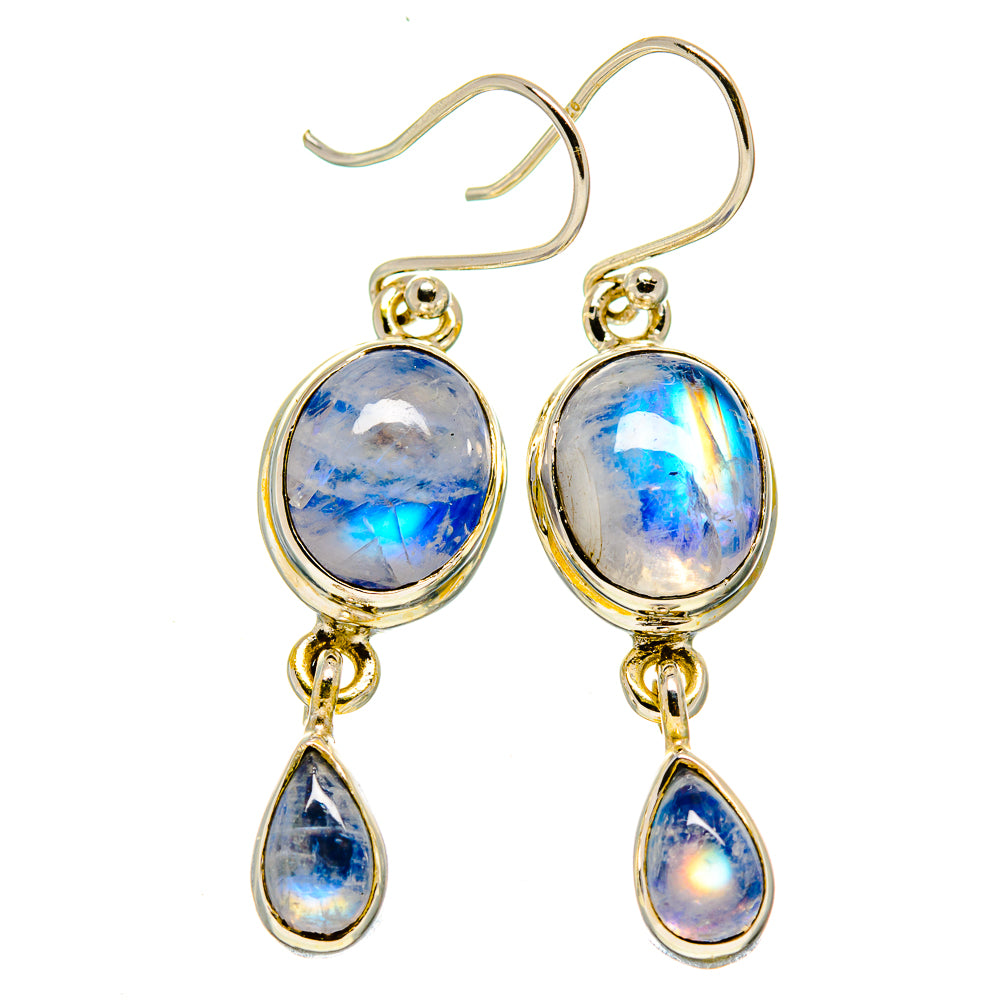 Rainbow Moonstone Earrings handcrafted by Ana Silver Co - EARR414032