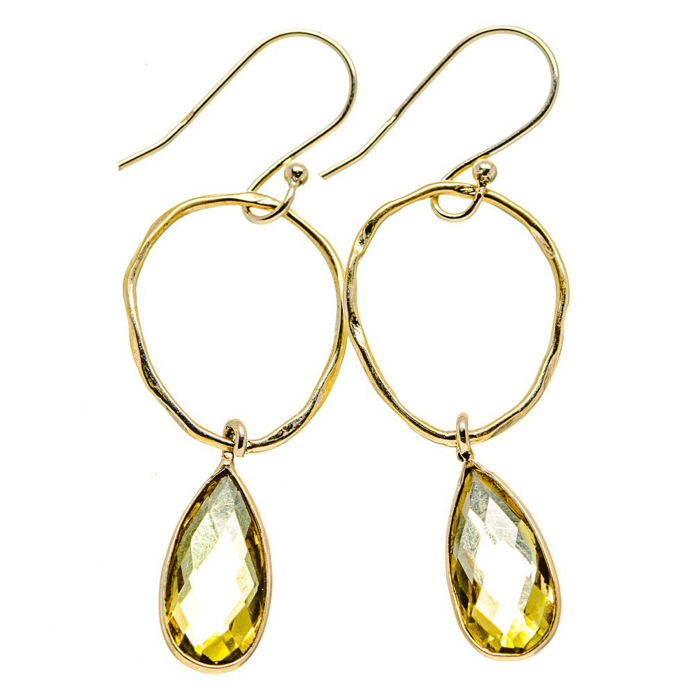 Lemon Quartz Earrings handcrafted by Ana Silver Co - EARR414038