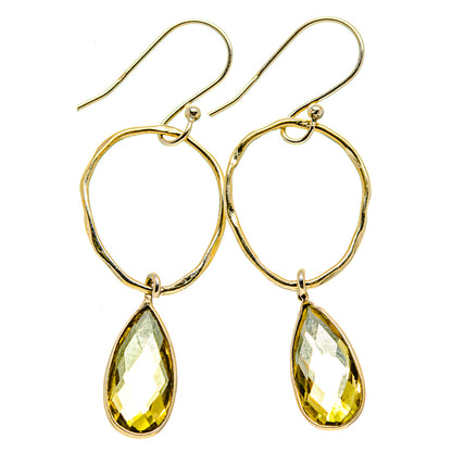 Lemon Quartz Earrings handcrafted by Ana Silver Co - EARR414038