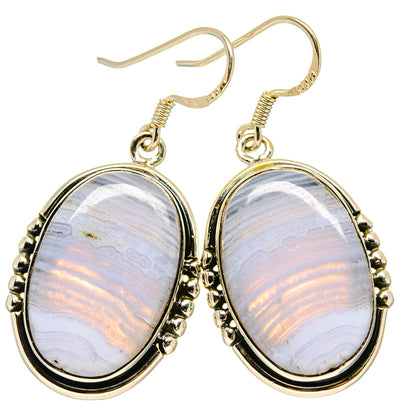 Blue Lace Agate Earrings handcrafted by Ana Silver Co - EARR414042