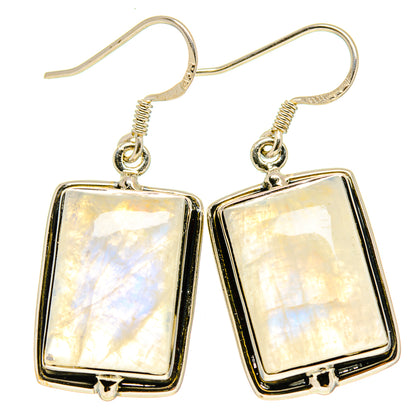 Rainbow Moonstone Earrings handcrafted by Ana Silver Co - EARR414051