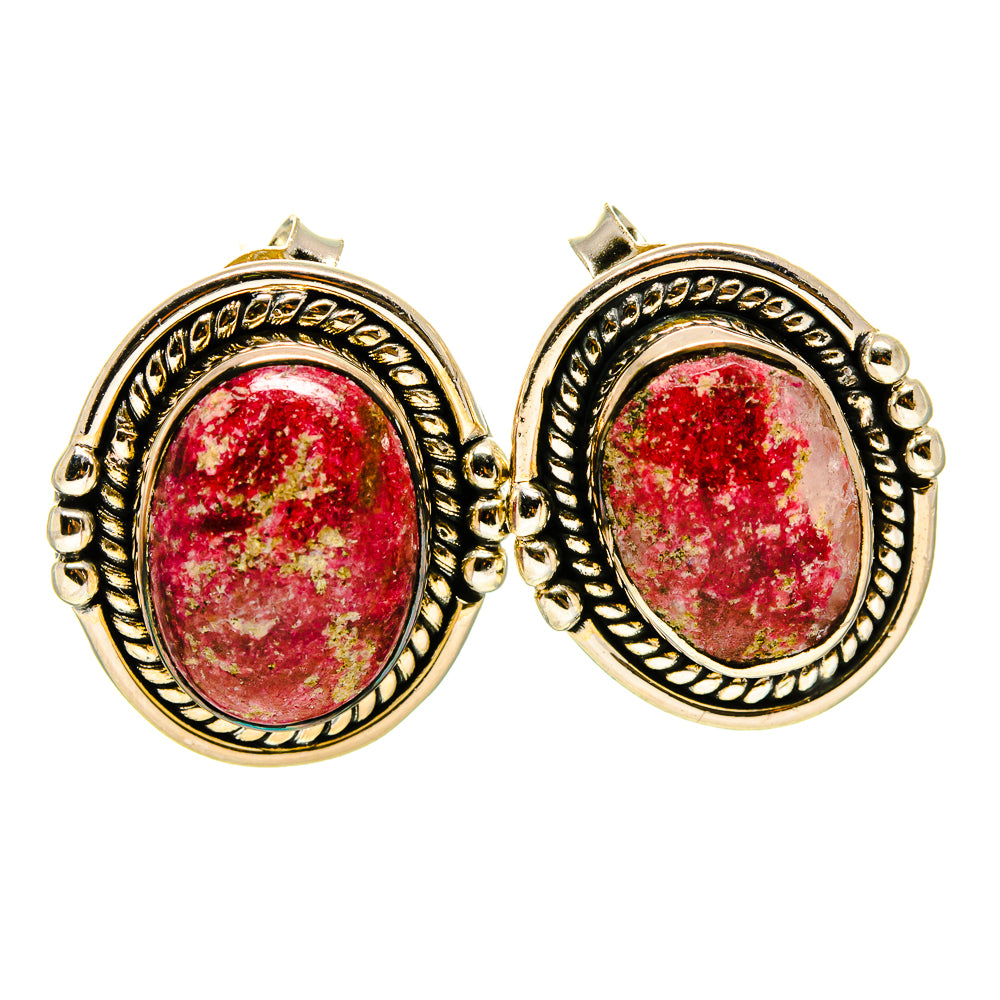 Thulite Earrings handcrafted by Ana Silver Co - EARR414053