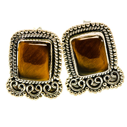 Tiger Eye Earrings handcrafted by Ana Silver Co - EARR414055