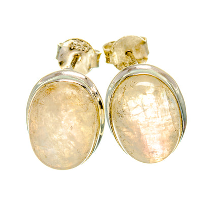 Rainbow Moonstone Earrings handcrafted by Ana Silver Co - EARR414056