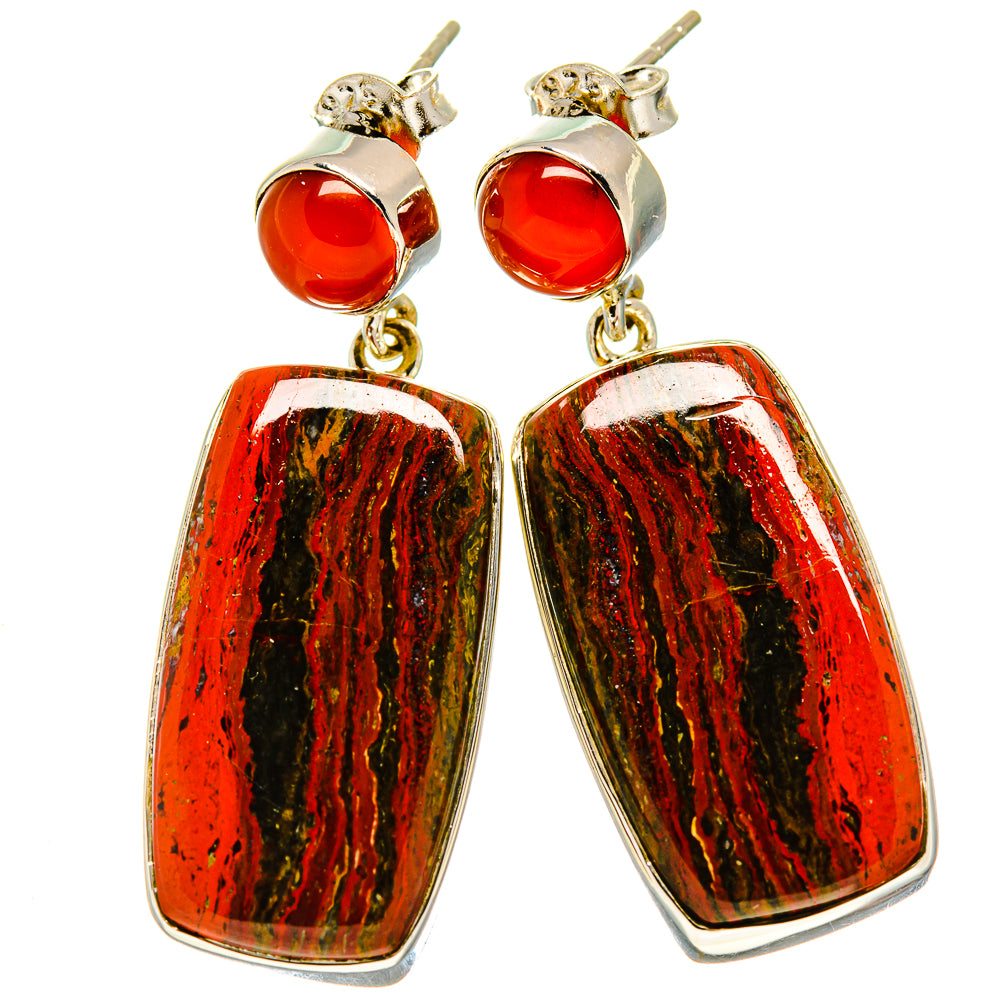 Red Jasper Earrings handcrafted by Ana Silver Co - EARR414063