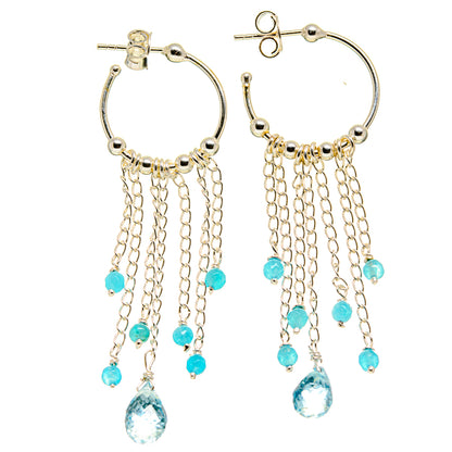 Blue Topaz Earrings handcrafted by Ana Silver Co - EARR414064