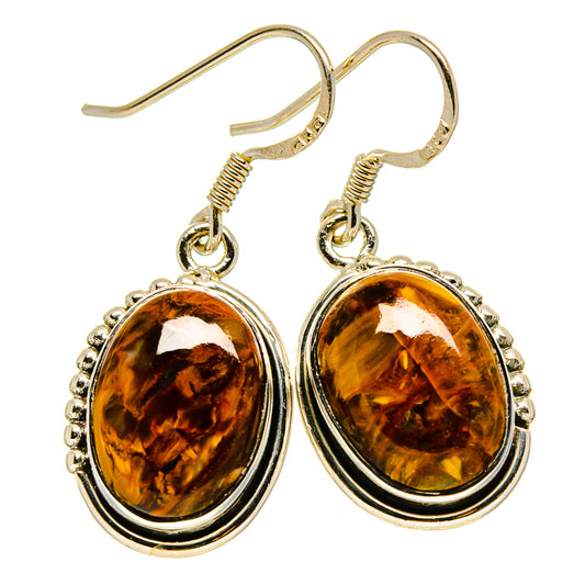 Golden Pietersite Earrings handcrafted by Ana Silver Co - EARR414072