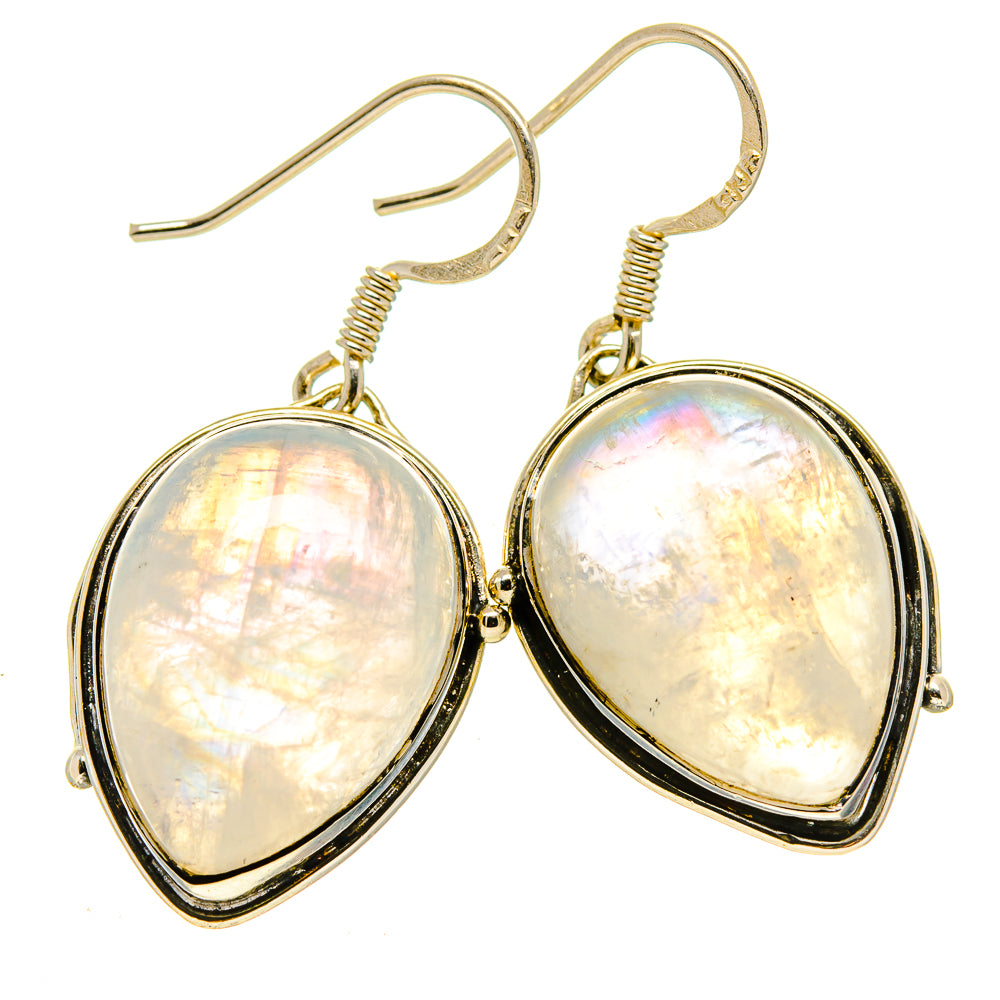 Rainbow Moonstone Earrings handcrafted by Ana Silver Co - EARR414077