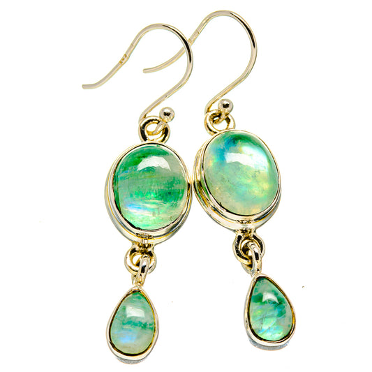 Green Moonstone Earrings handcrafted by Ana Silver Co - EARR414082