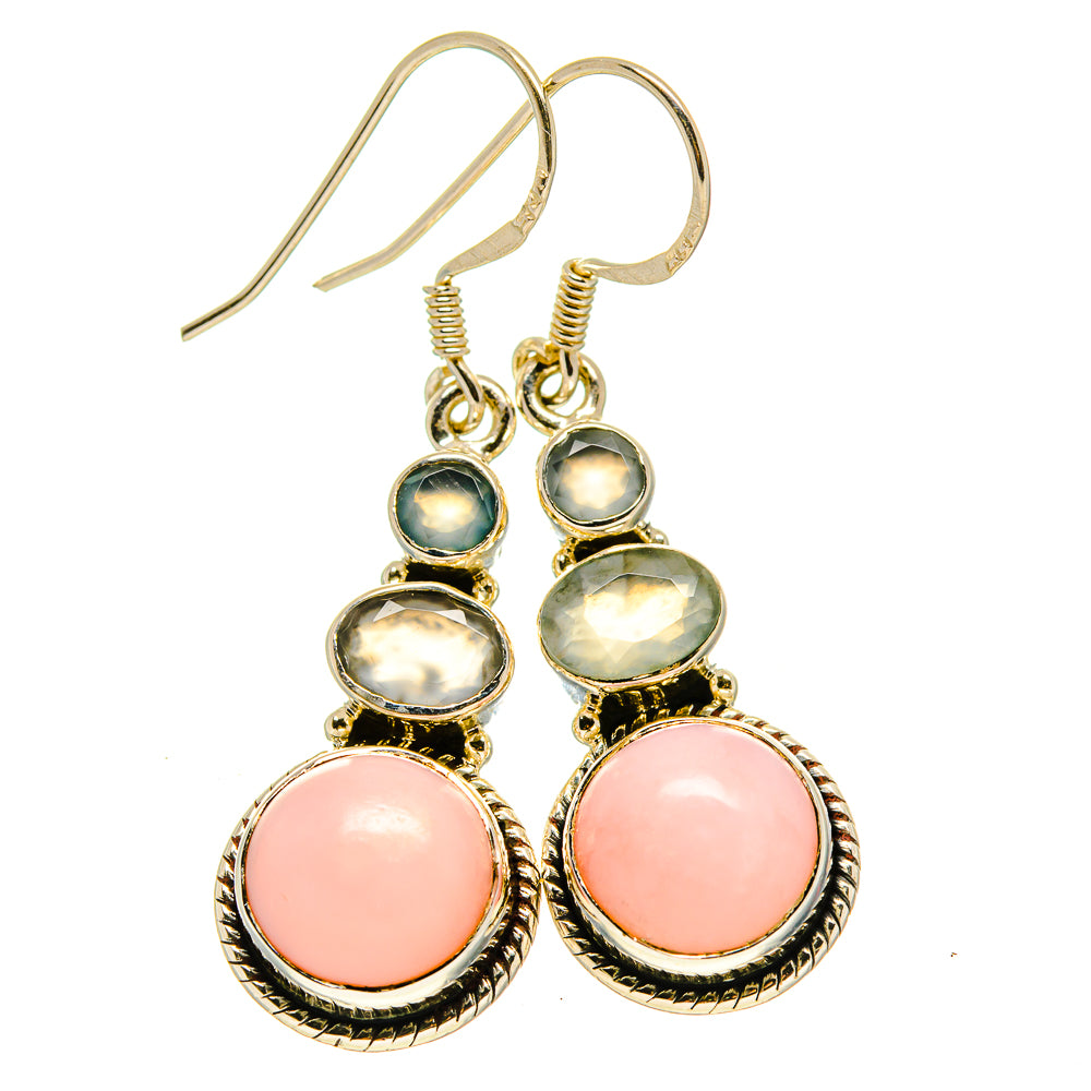 Pink Opal Earrings handcrafted by Ana Silver Co - EARR414083