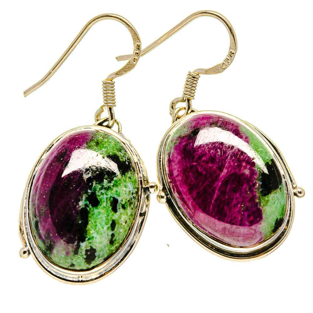 Ruby Zoisite Earrings handcrafted by Ana Silver Co - EARR414087
