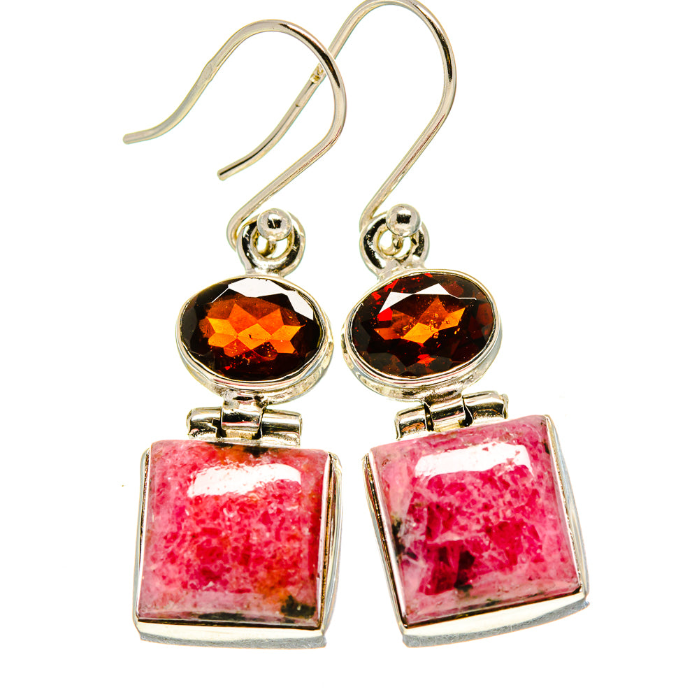 Rhodonite Earrings handcrafted by Ana Silver Co - EARR414099