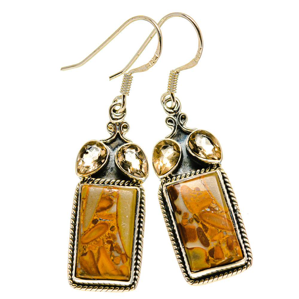 Chert Breccia Earrings handcrafted by Ana Silver Co - EARR414119