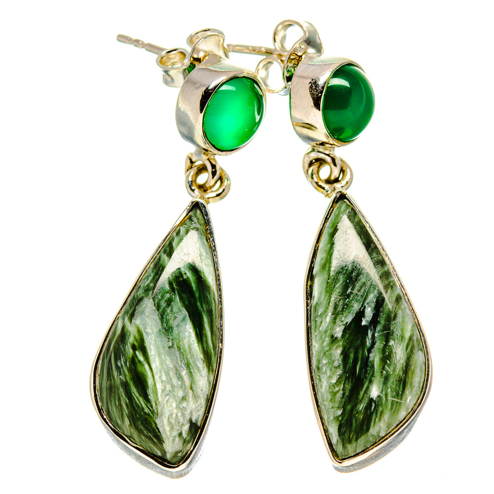 Seraphinite Earrings handcrafted by Ana Silver Co - EARR414121