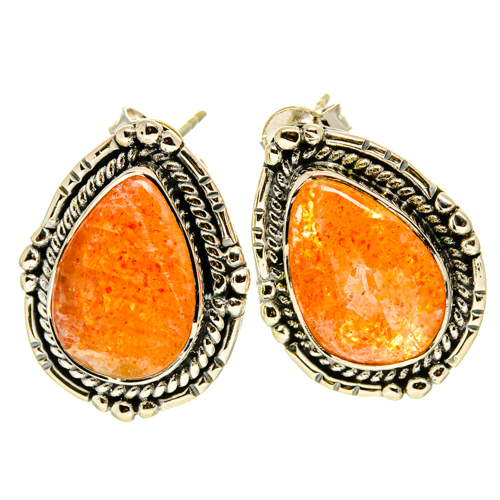 Sunstone Earrings handcrafted by Ana Silver Co - EARR414124