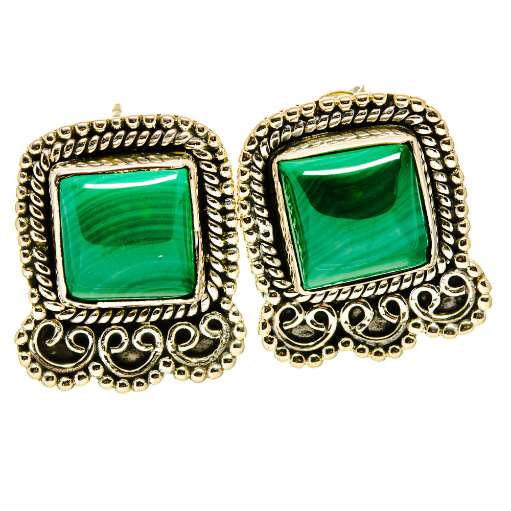 Malachite Earrings handcrafted by Ana Silver Co - EARR414125