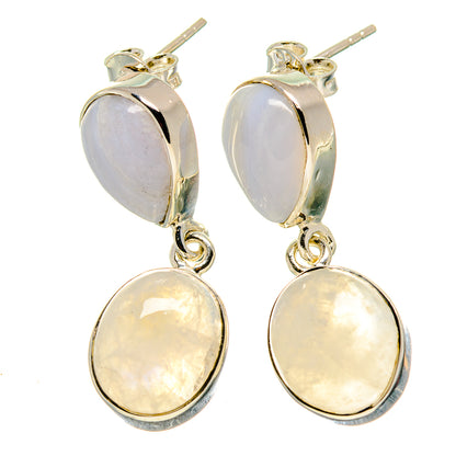 Rainbow Moonstone Earrings handcrafted by Ana Silver Co - EARR414126