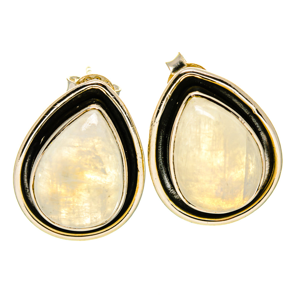 Rainbow Moonstone Earrings handcrafted by Ana Silver Co - EARR414129