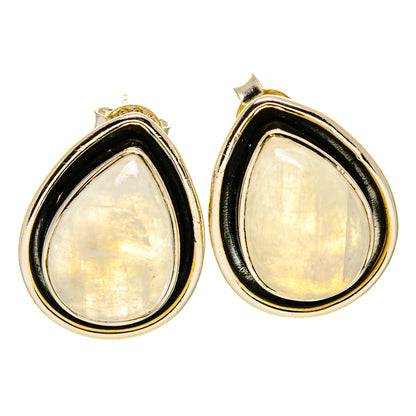 Rainbow Moonstone Earrings handcrafted by Ana Silver Co - EARR414129