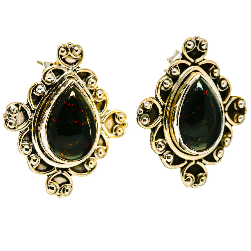 Bloodstone Earrings handcrafted by Ana Silver Co - EARR414130
