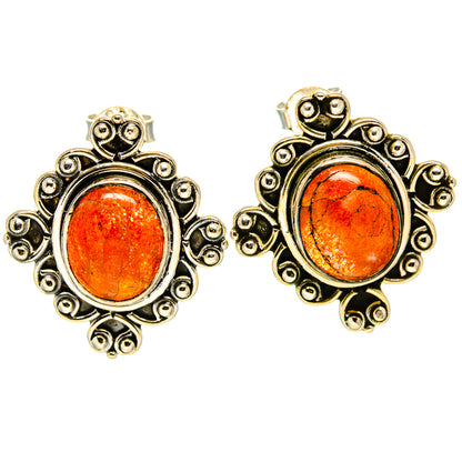Sunstone Earrings handcrafted by Ana Silver Co - EARR414134