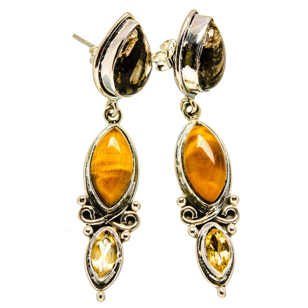 Tiger Eye Earrings handcrafted by Ana Silver Co - EARR414141