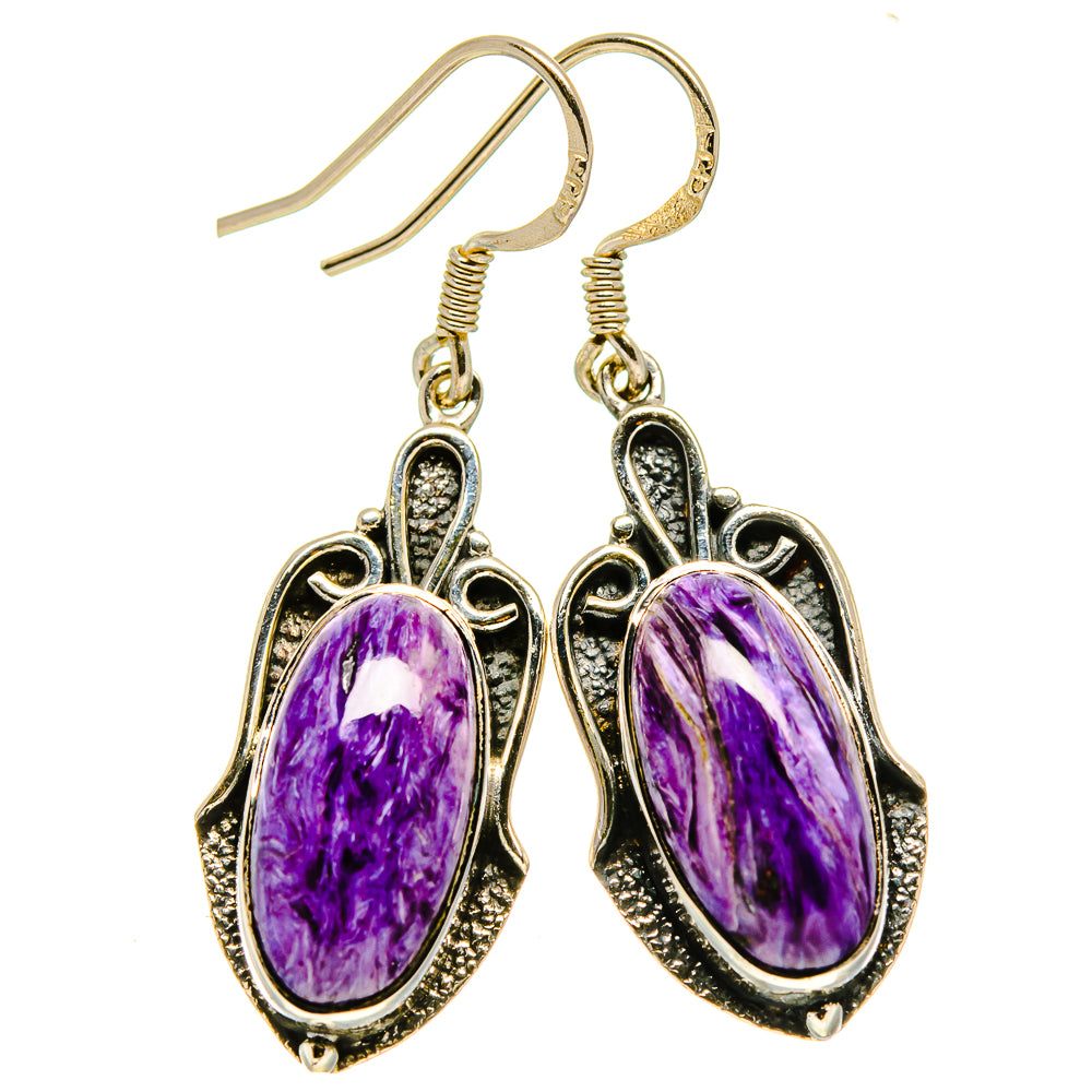 Charoite Earrings handcrafted by Ana Silver Co - EARR414148