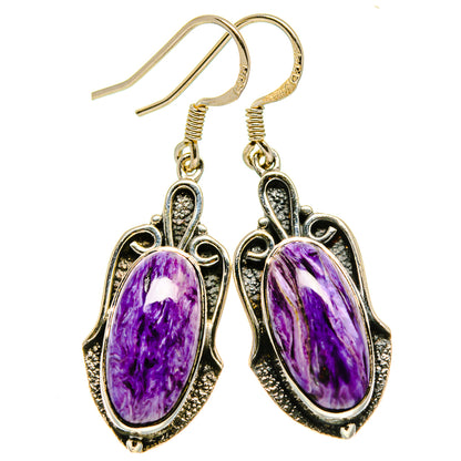 Charoite Earrings handcrafted by Ana Silver Co - EARR414148