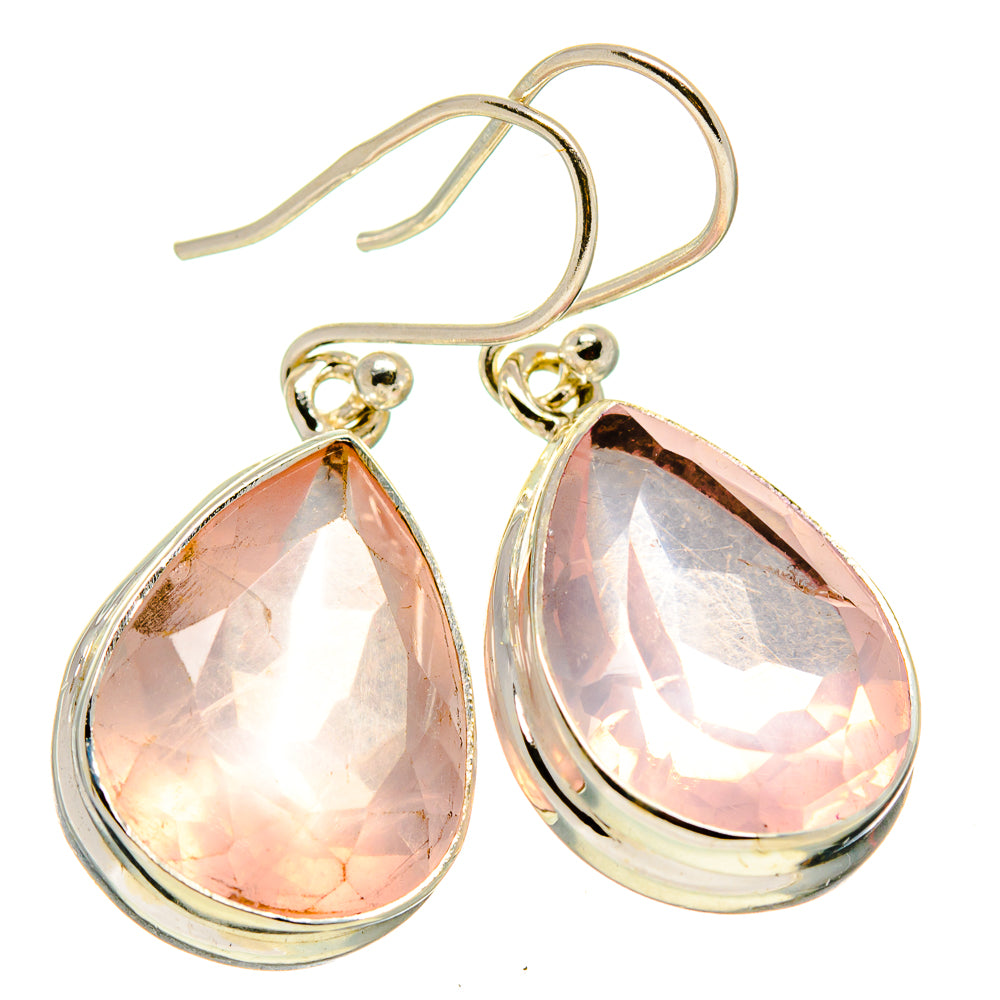 Rose Quartz Earrings handcrafted by Ana Silver Co - EARR414149