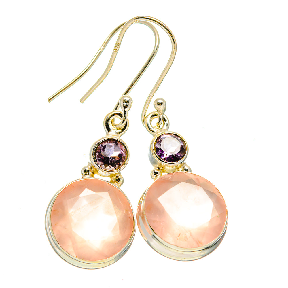 Rose Quartz Earrings handcrafted by Ana Silver Co - EARR414172