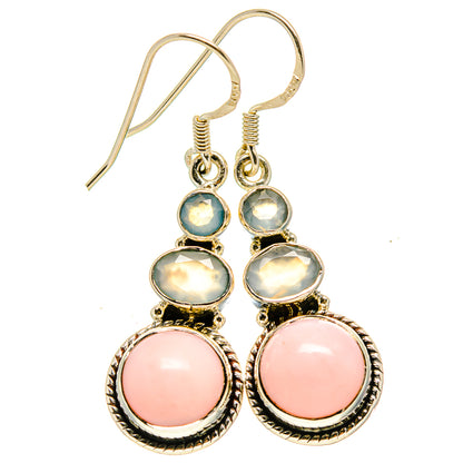 Pink Opal Earrings handcrafted by Ana Silver Co - EARR414174