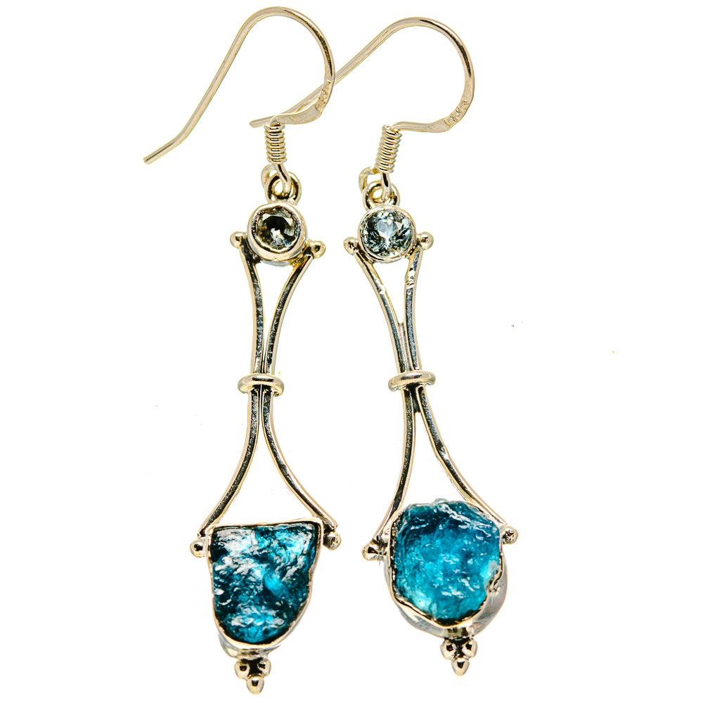 Blue Fluorite Earrings handcrafted by Ana Silver Co - EARR414177