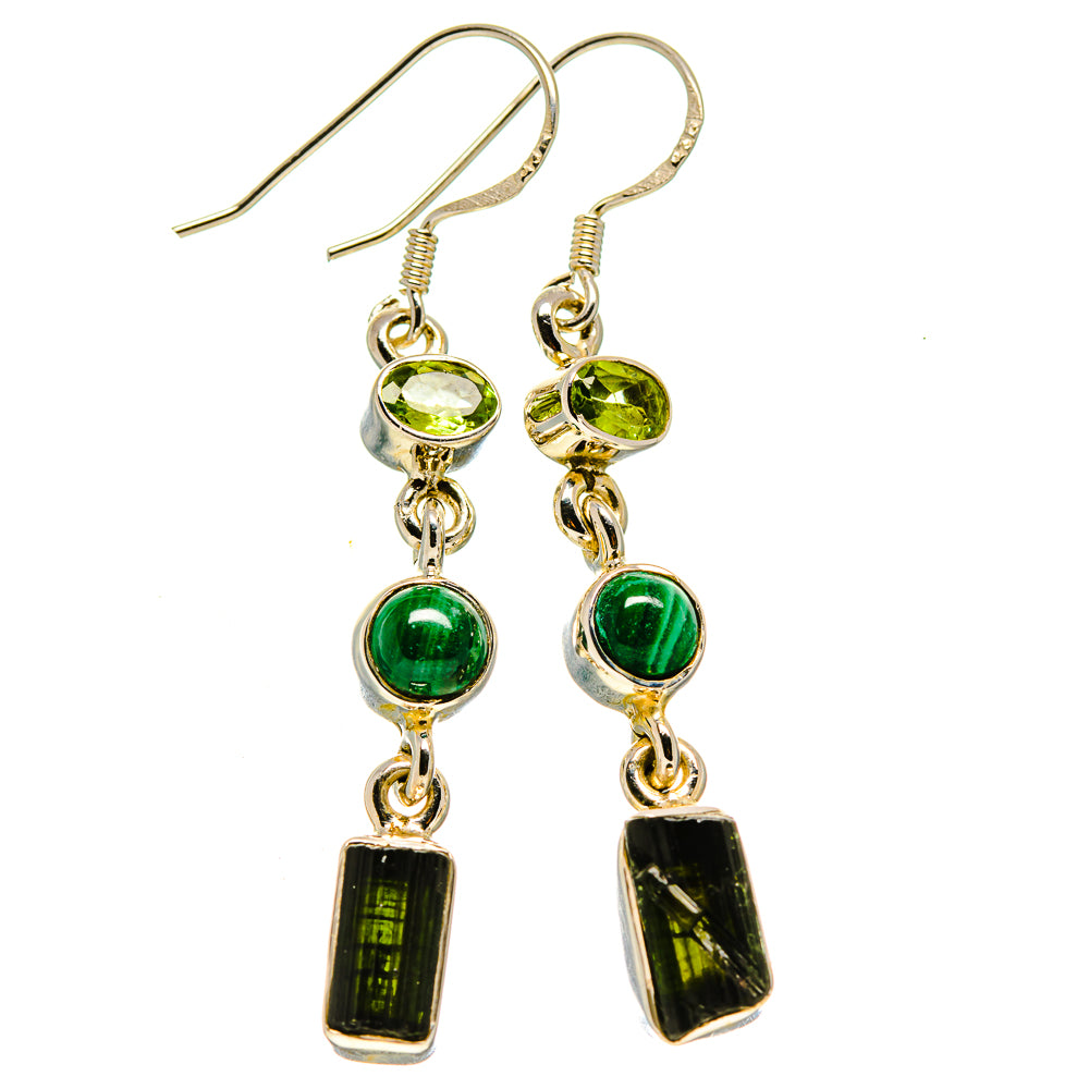 Green Tourmaline Earrings handcrafted by Ana Silver Co - EARR414188