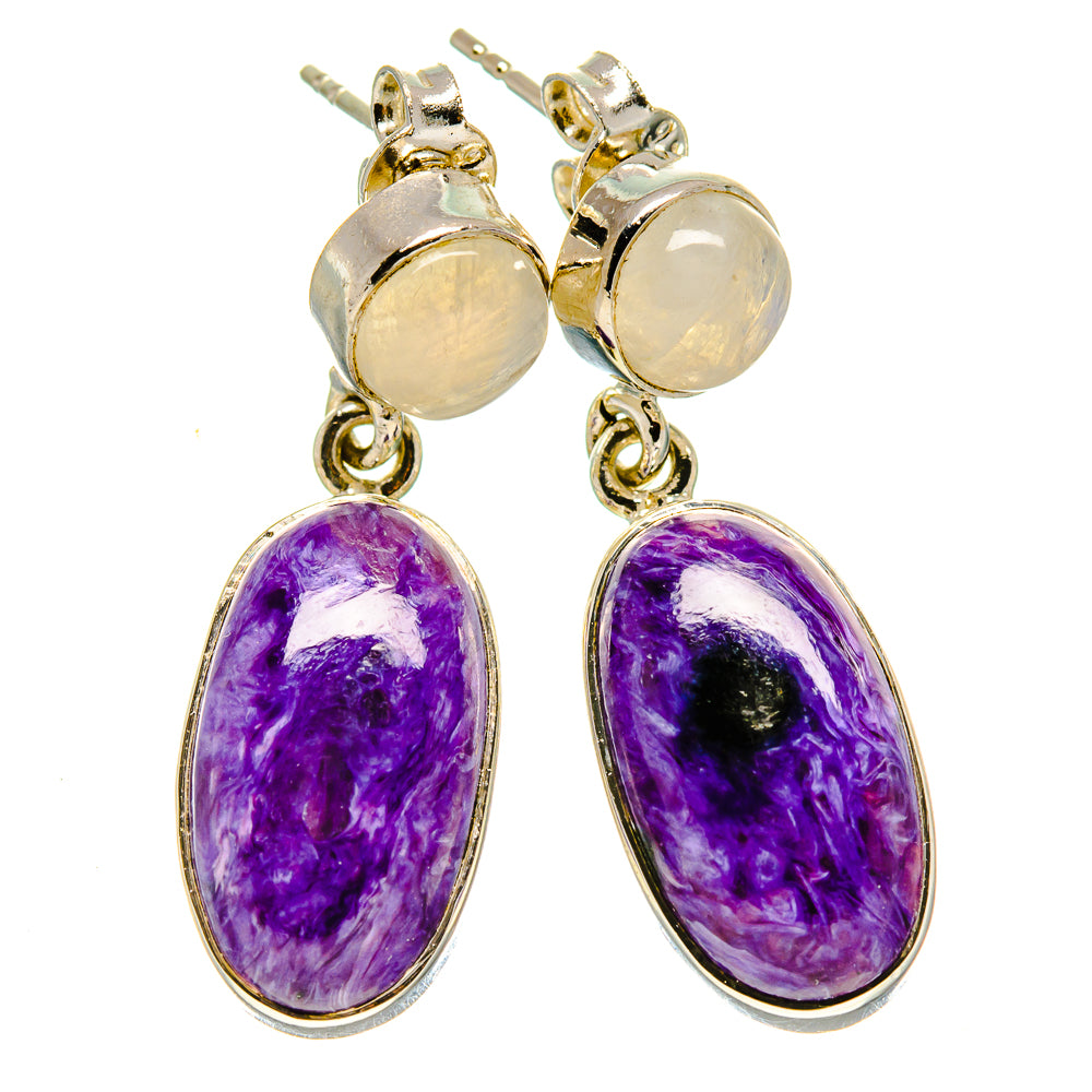 Charoite Earrings handcrafted by Ana Silver Co - EARR414199