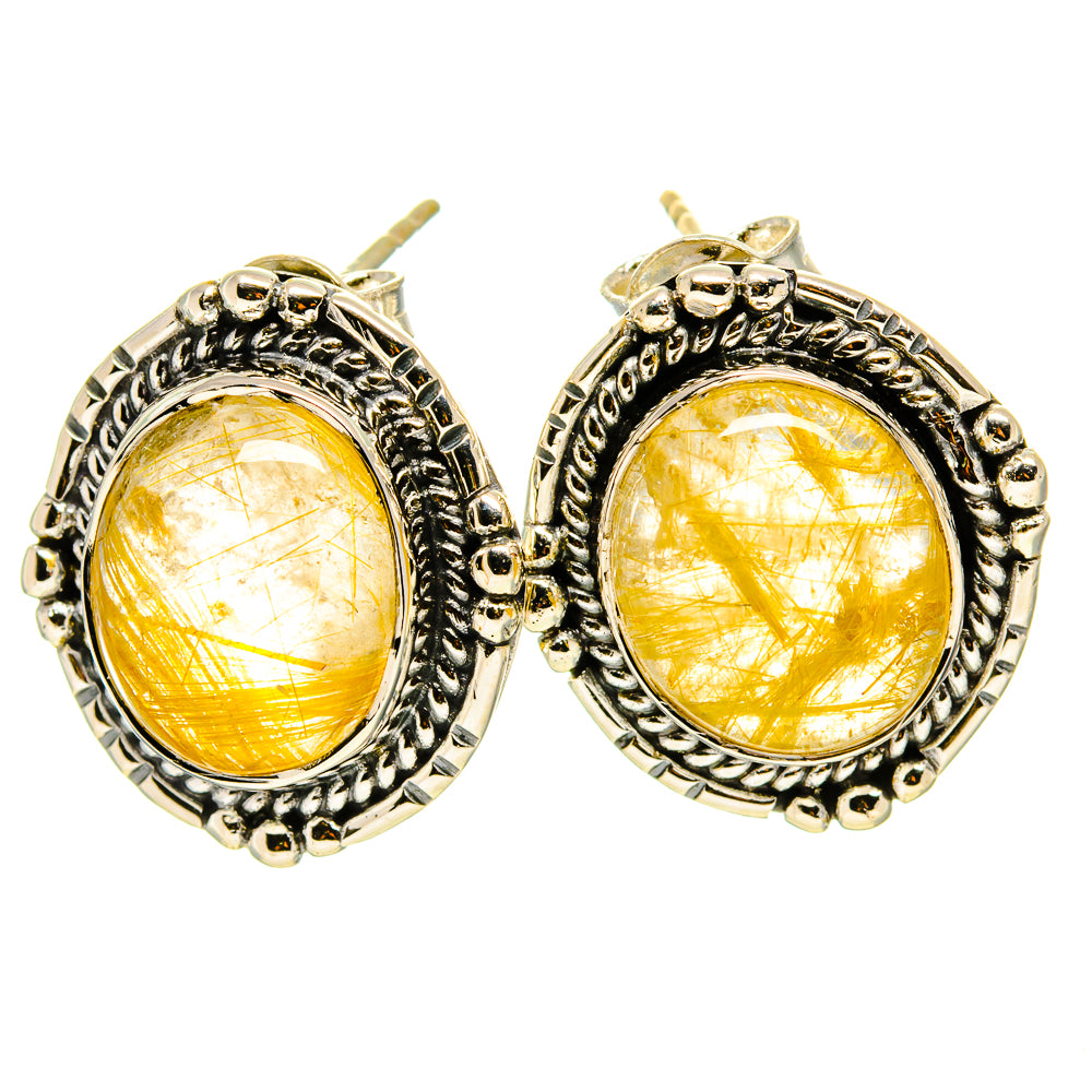 Rutilated Quartz Earrings handcrafted by Ana Silver Co - EARR414206