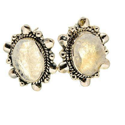 Rainbow Moonstone Earrings handcrafted by Ana Silver Co - EARR414211