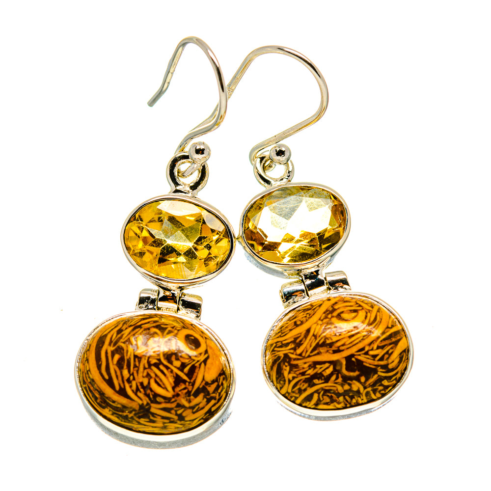Chert Breccia Earrings handcrafted by Ana Silver Co - EARR414220