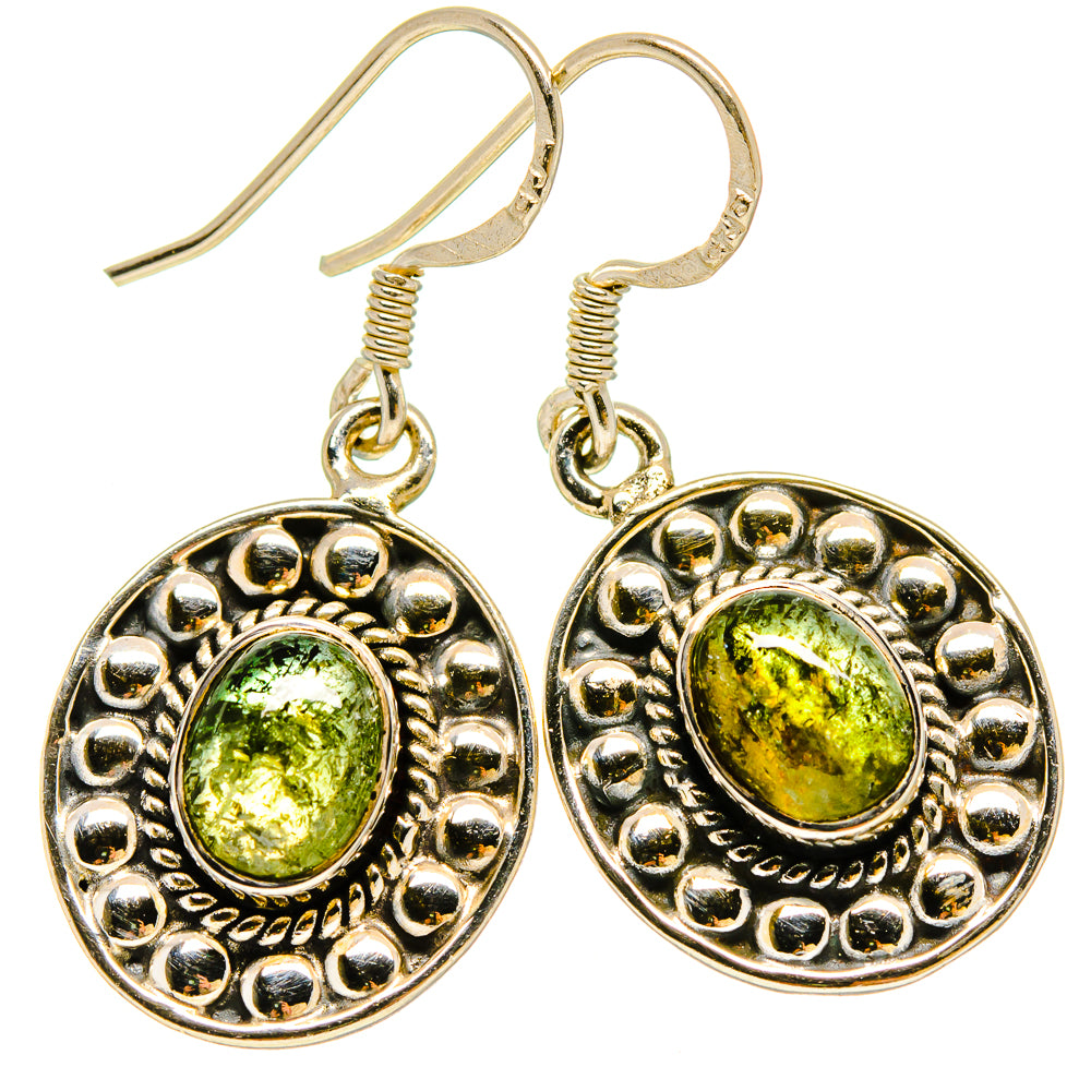Green Moss Agate Earrings handcrafted by Ana Silver Co - EARR414224