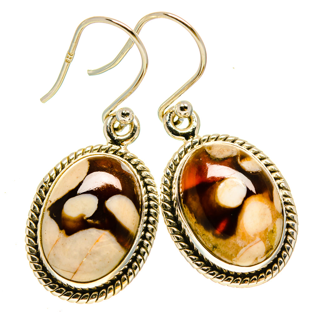 Peanut Wood Jasper Earrings handcrafted by Ana Silver Co - EARR414226