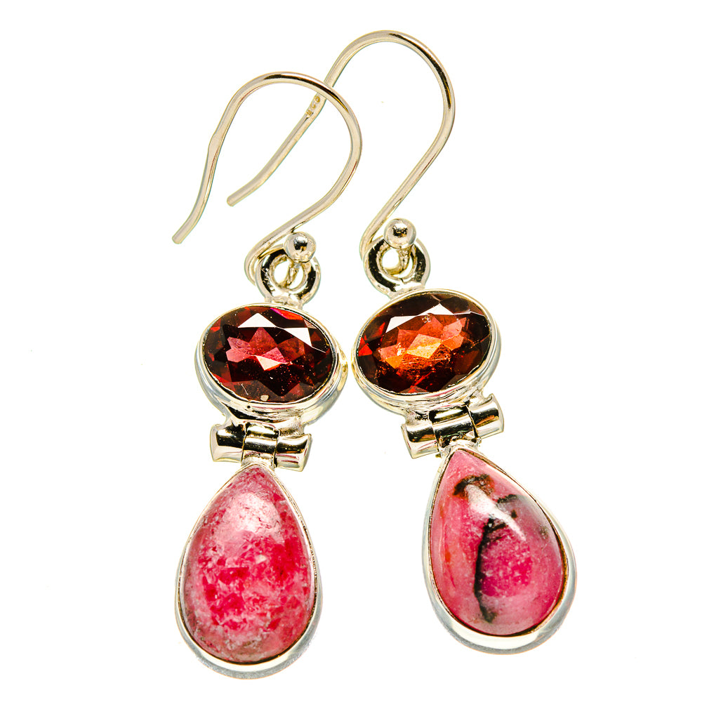 Rhodonite Earrings handcrafted by Ana Silver Co - EARR414240