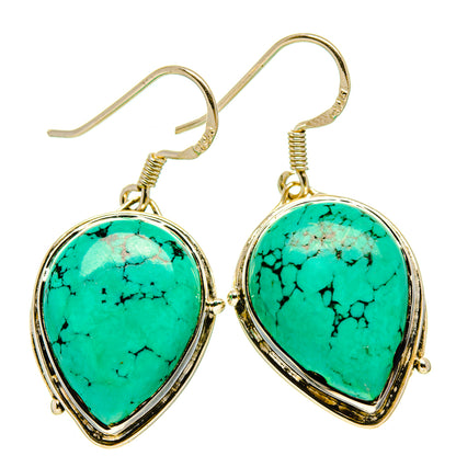 Tibetan Turquoise Earrings handcrafted by Ana Silver Co - EARR414244
