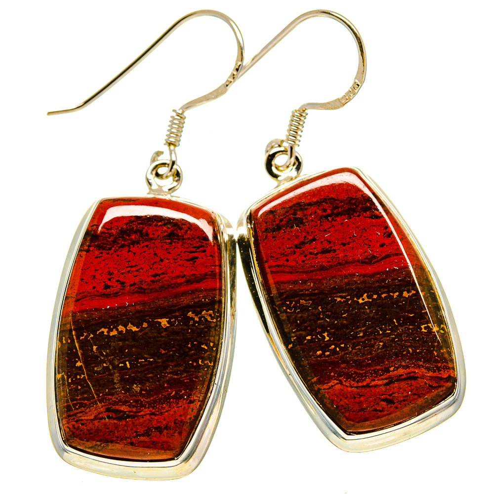 Red Jasper Earrings handcrafted by Ana Silver Co - EARR414251