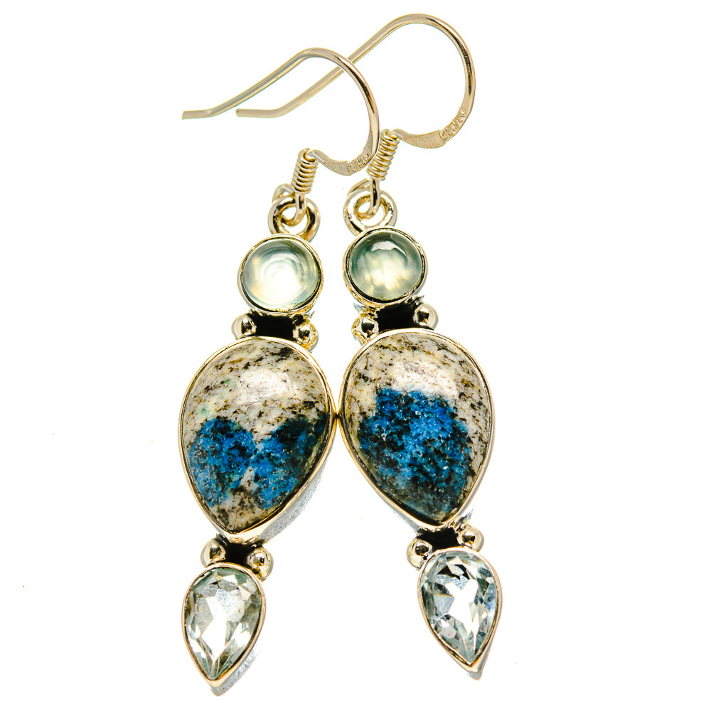 K2 Blue Azurite Earrings handcrafted by Ana Silver Co - EARR414252
