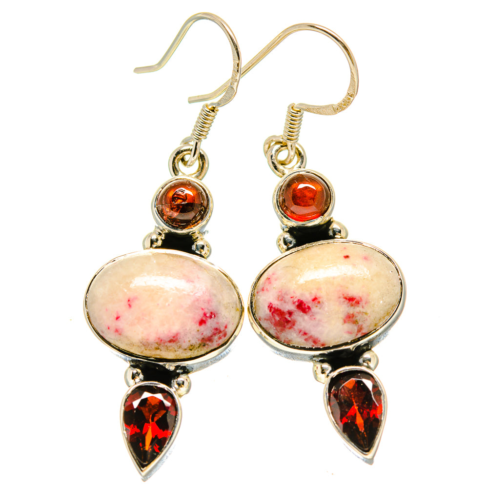 Thulite Earrings handcrafted by Ana Silver Co - EARR414259