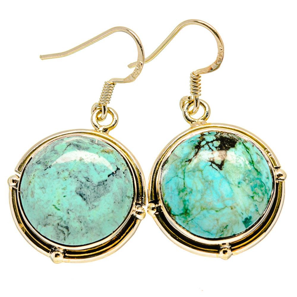 Tibetan Turquoise Earrings handcrafted by Ana Silver Co - EARR414263