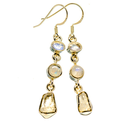 Rainbow Moonstone Earrings handcrafted by Ana Silver Co - EARR414264
