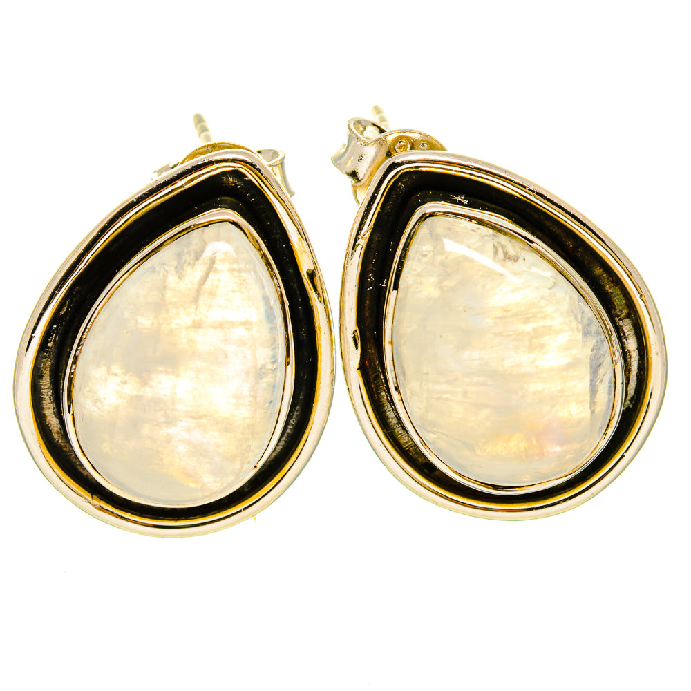Rainbow Moonstone Earrings handcrafted by Ana Silver Co - EARR414266