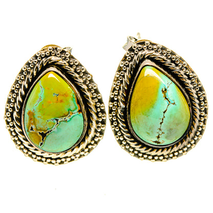 Tibetan Turquoise Earrings handcrafted by Ana Silver Co - EARR414269