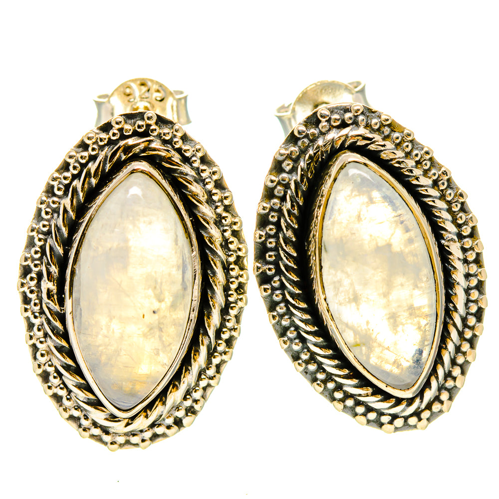 Rainbow Moonstone Earrings handcrafted by Ana Silver Co - EARR414271